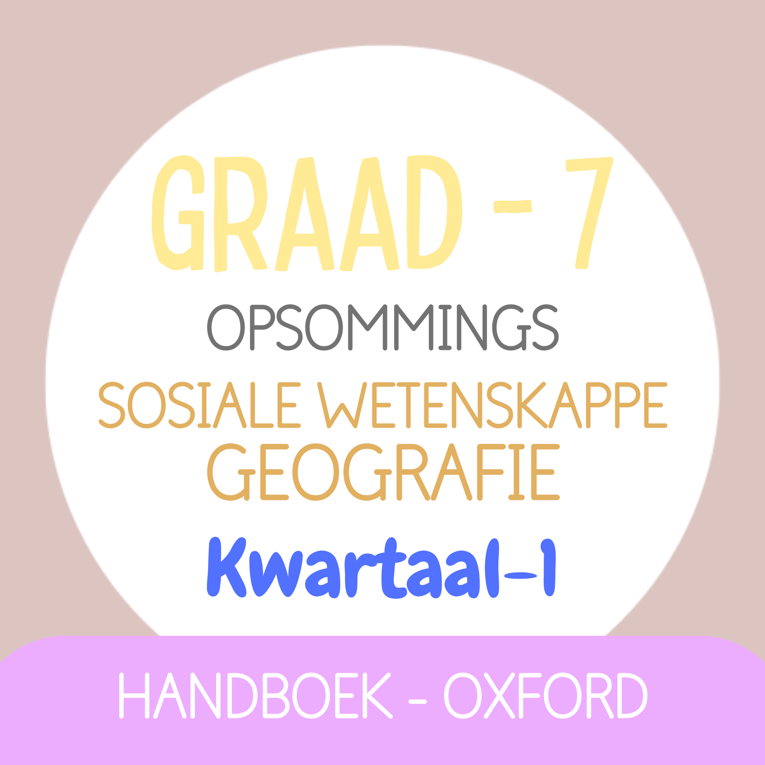Graad 7 SW Geografie KW1 (OXFORD)