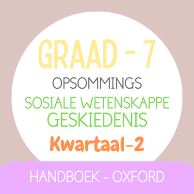Graad 7 SW Geskiedenis KW2 (OXFORD)