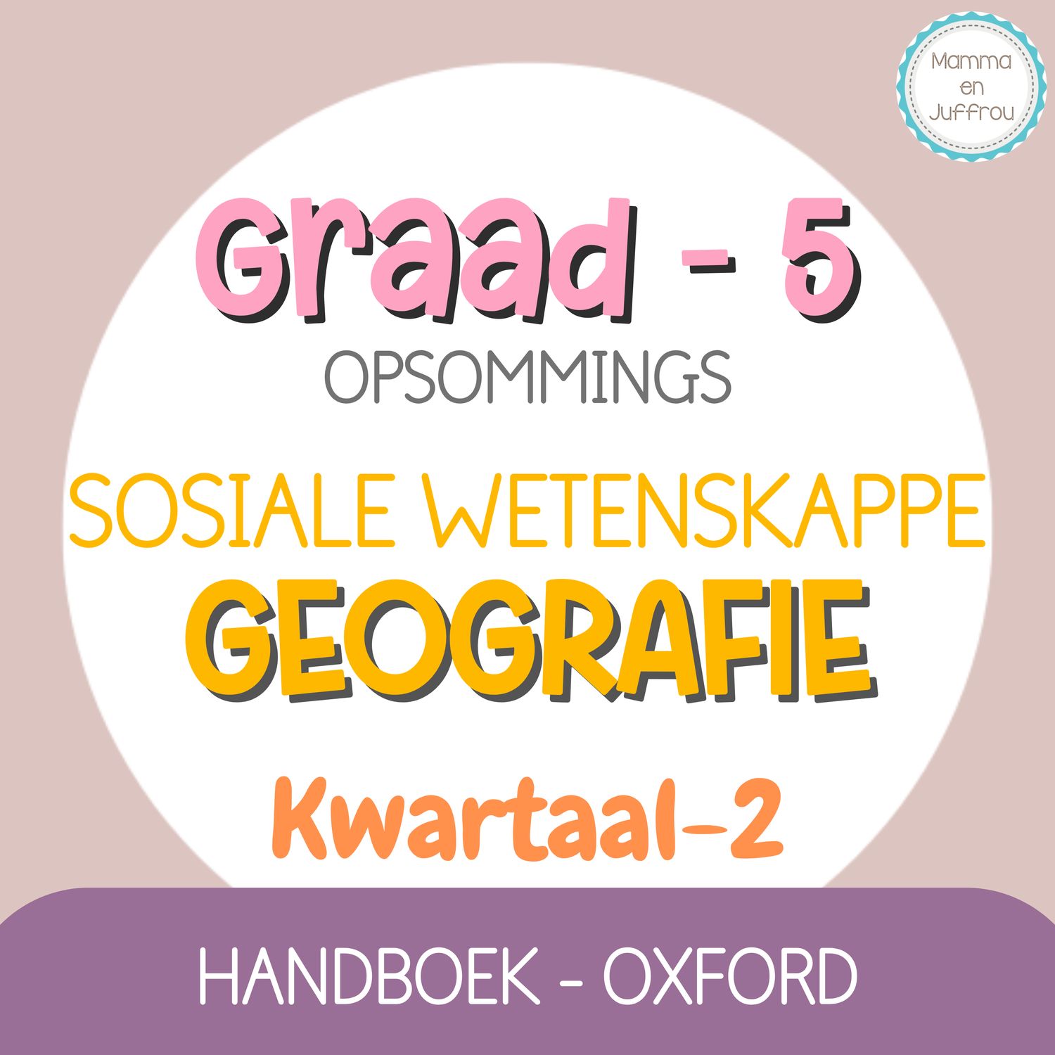 Graad 5 SW-GEOGRAFIE KW2 (OXFORD)