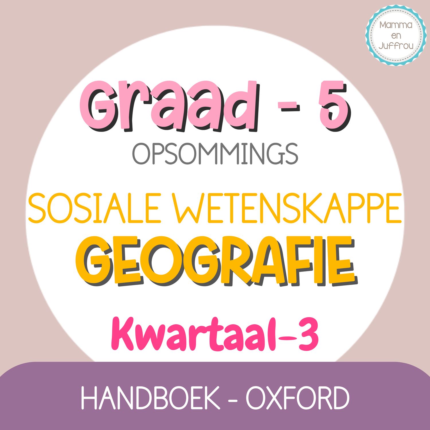 Graad 5 SW-GEOGRAFIE KW3 (OXFORD)