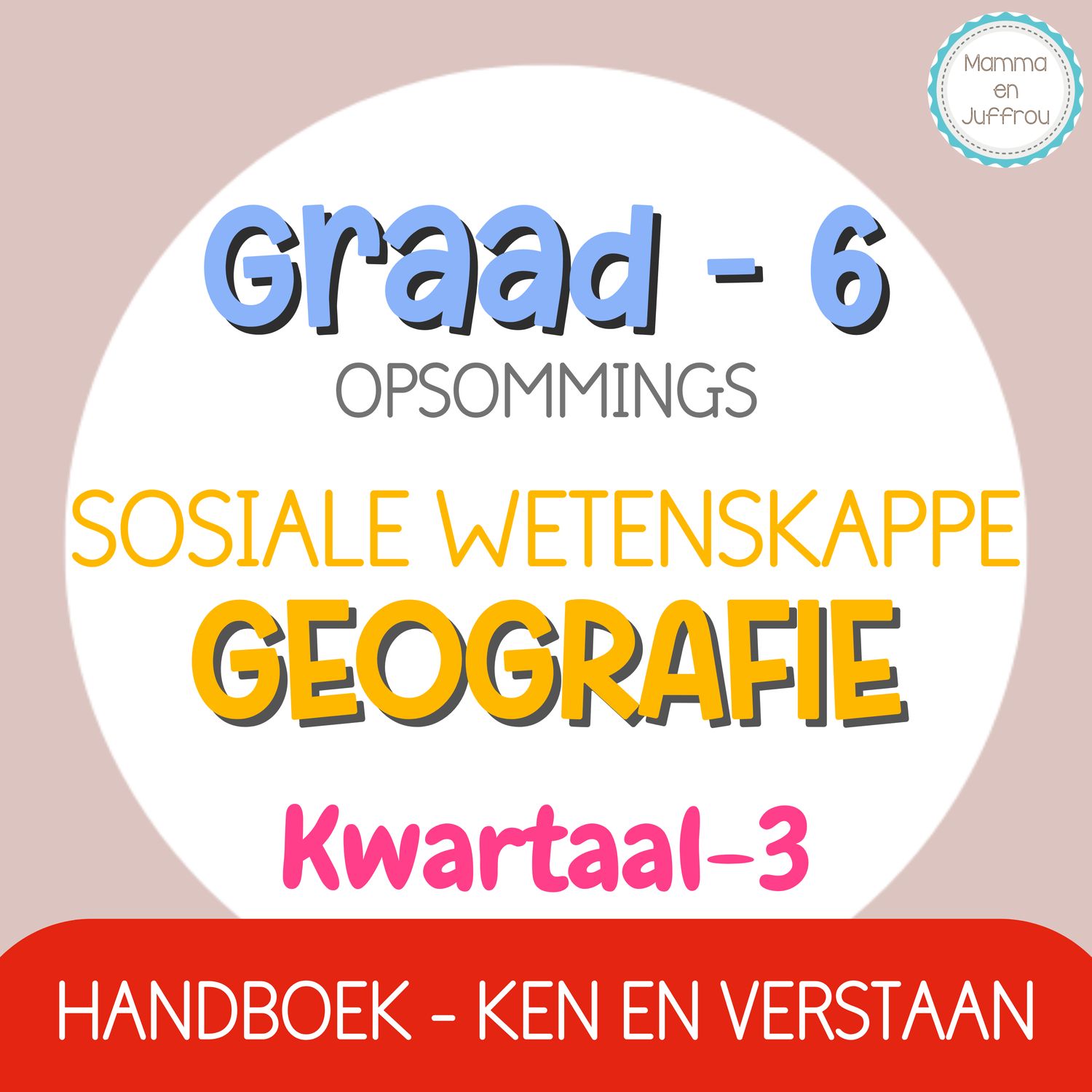 Graad 6 SW GEOGRAFIE - KW3 (Ken en Verstaan)