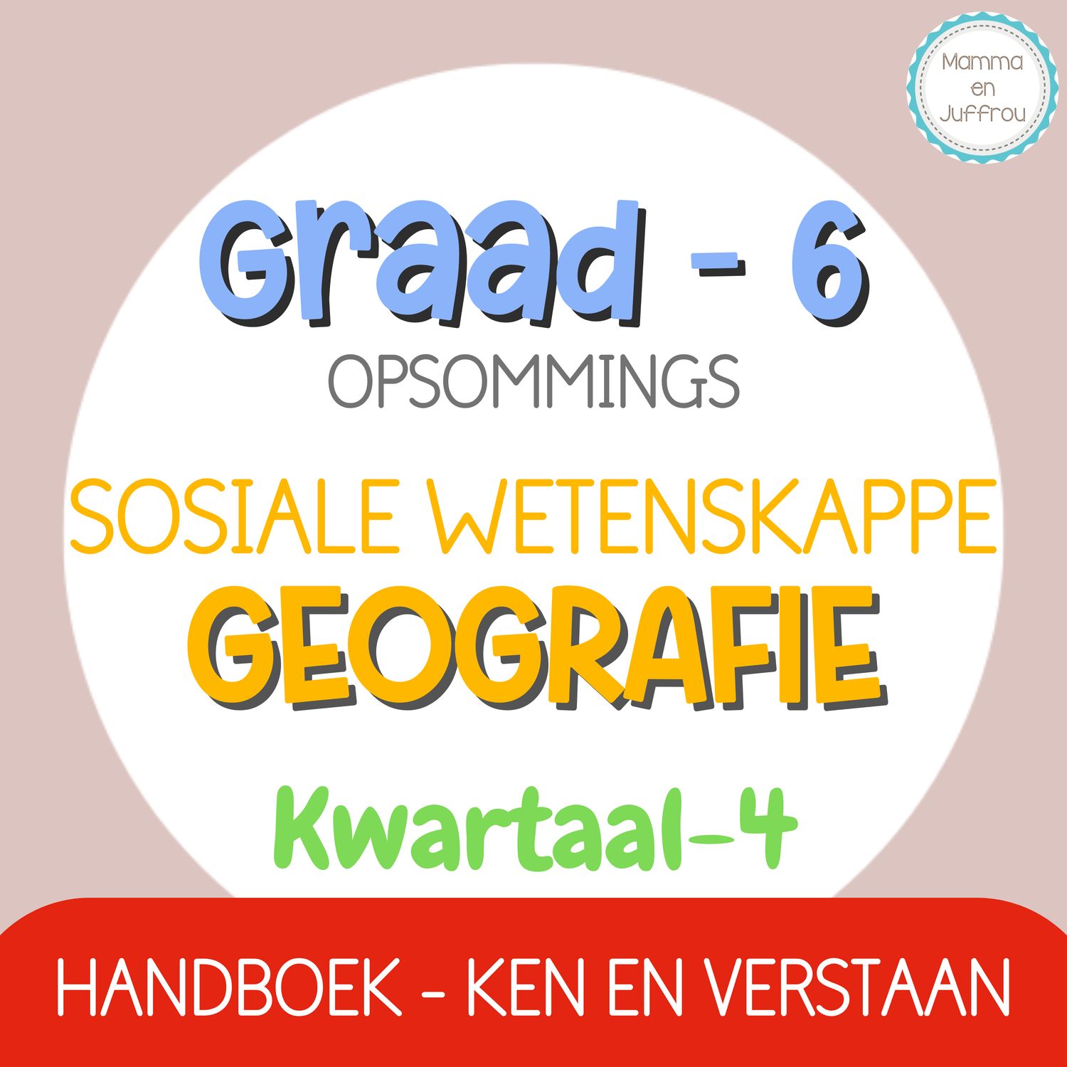 Graad 6 SW GEOGRAFIE - KW4 (Ken en Verstaan)