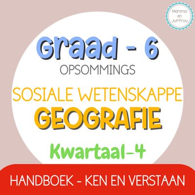 Graad 6 SW GEOGRAFIE - KW4 (Ken en Verstaan)
