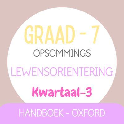 Graad 7 LEWENSORIENTERING KW3 (OXFORD)