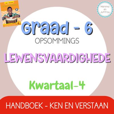 Graad 6 Lewensvaardighede KW4 (KEN EN VERSTAAN)