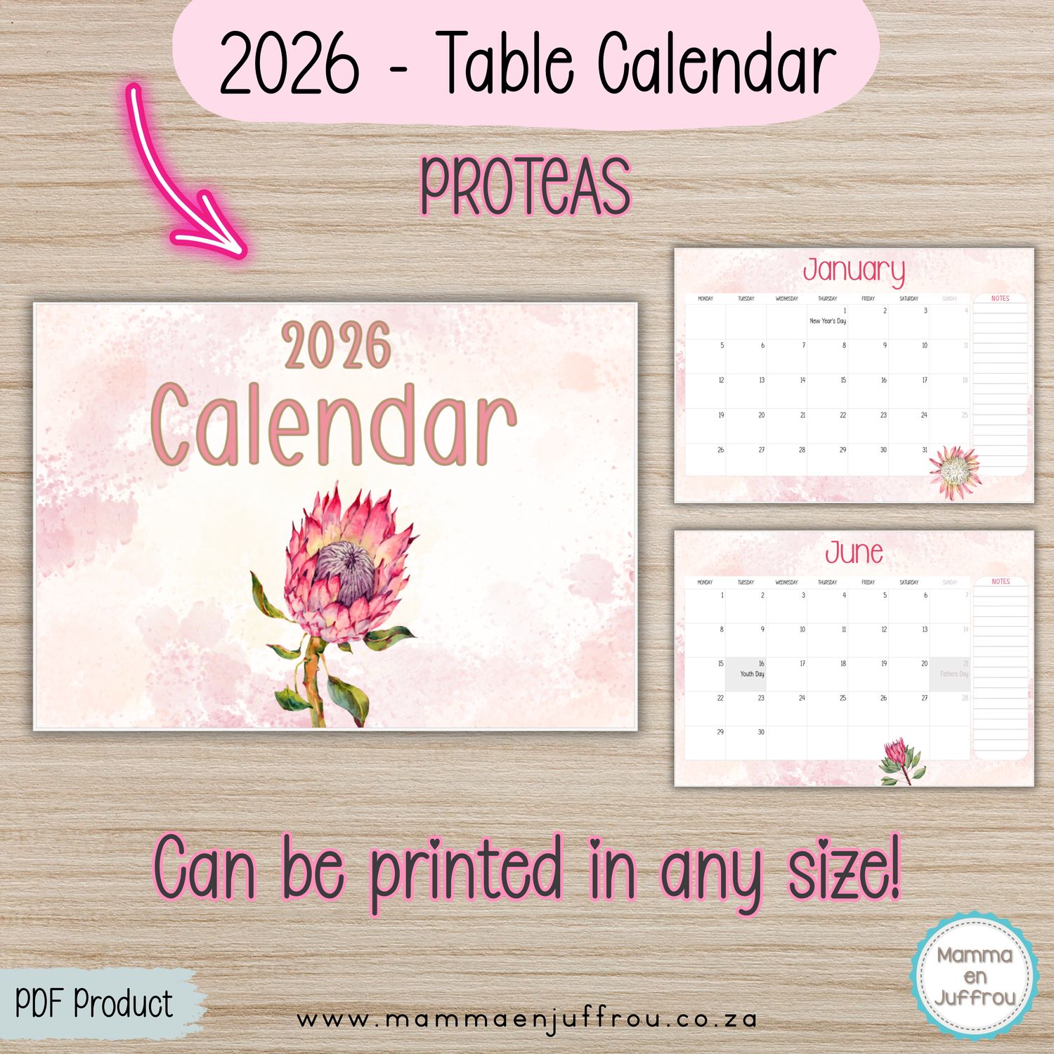 2026 Tablecalendar - PROTEAS