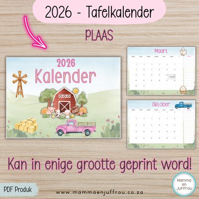 2026 Tafelkalender - PLAAS