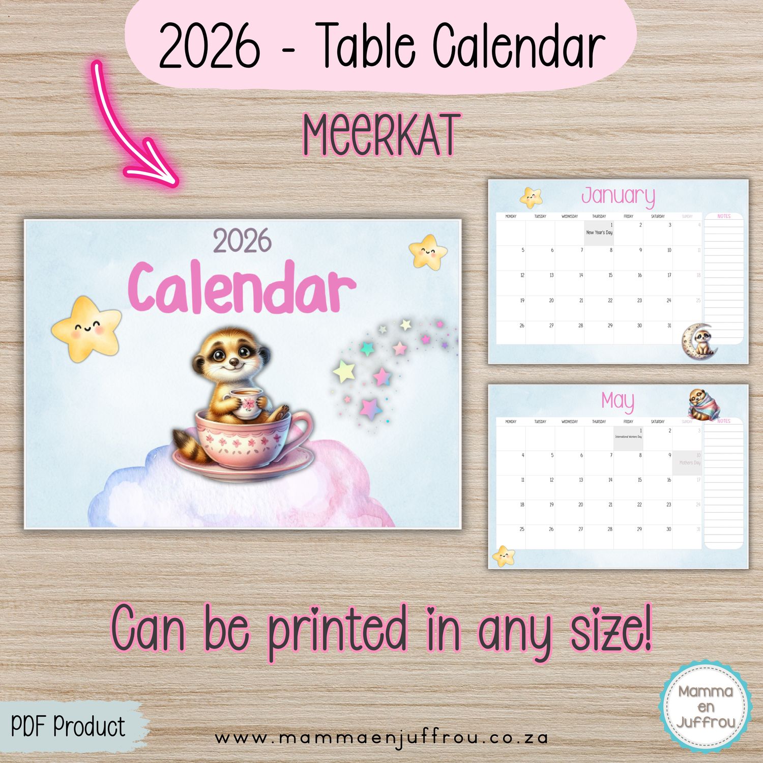 2026 Tablecalendar - MEERKAT