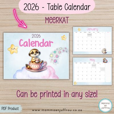 2026 Tablecalendar - MEERKAT