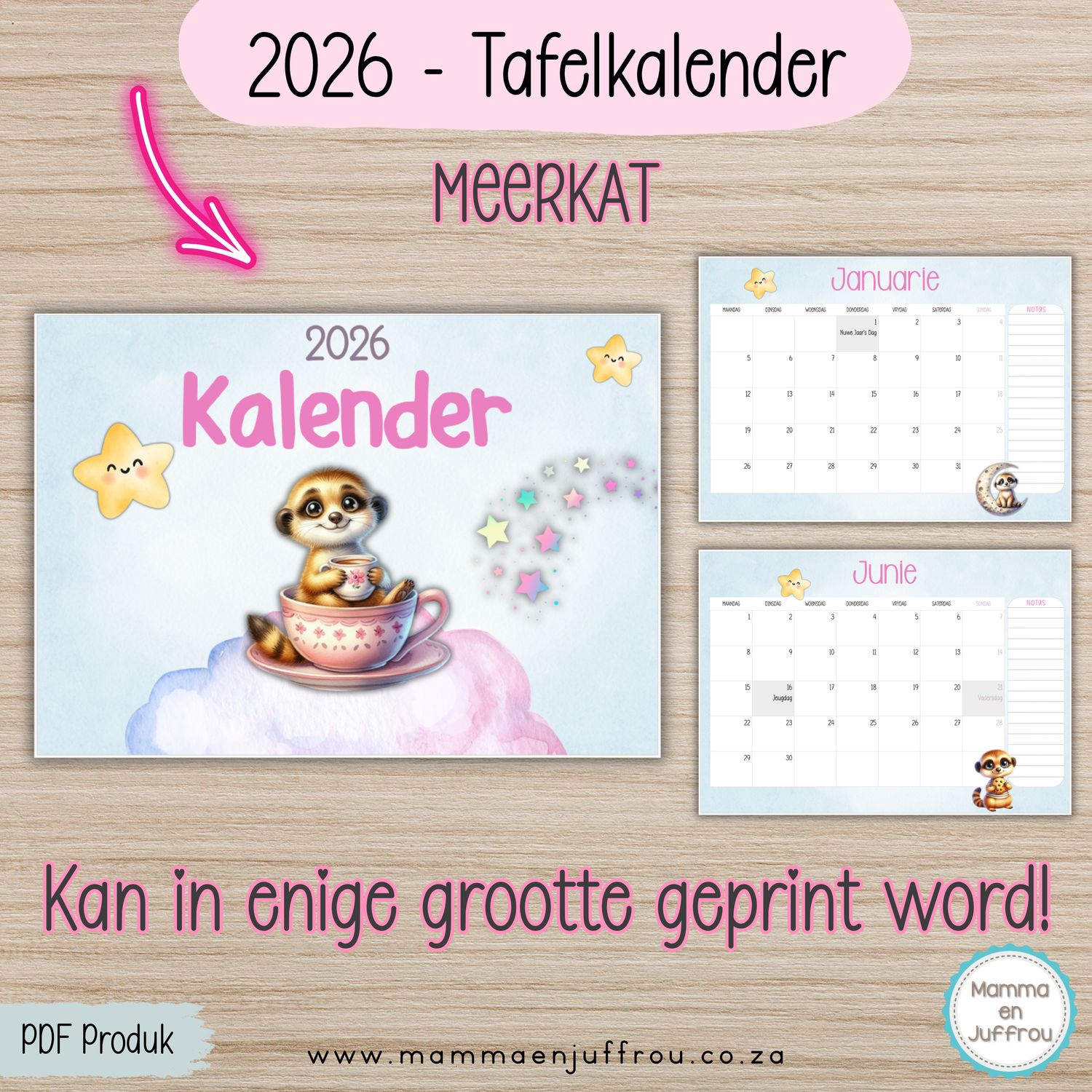 2026 Tafelkalender - MEERKAT