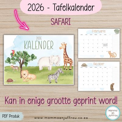 2026 Tafelkalender - SAFARI