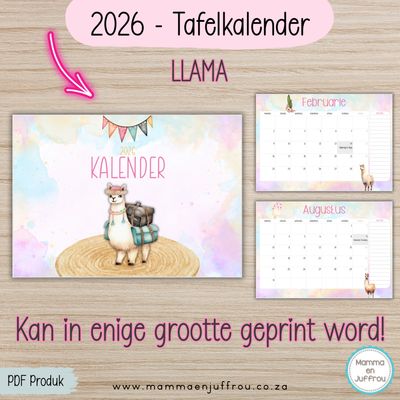 2026 Tafelkalender - LLAMA