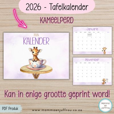 2026 Tafelkalender - KAMEELPERD
