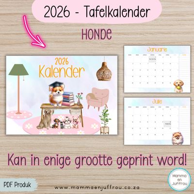 2026 Tafelkalender - HONDE