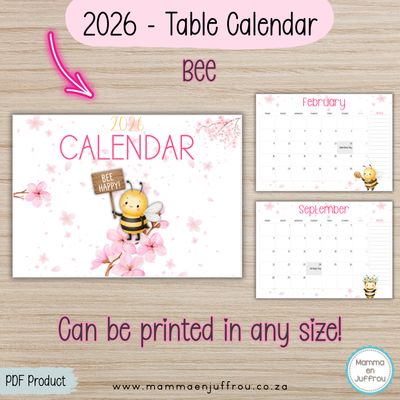 2026 Tablecalendar - BEE