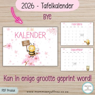 2026 Tafelkalender - BYE