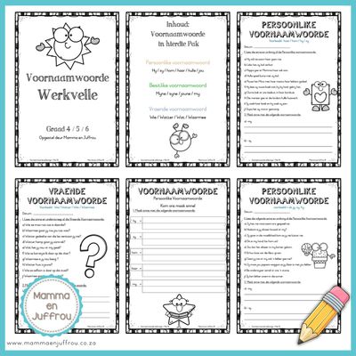 Graad 4/5/6 Afrikaans - PAK 02 Voornaamwoorde oefeninge