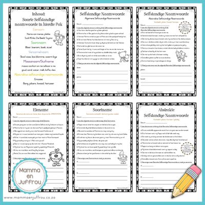 Graad 4/5/6 Afrikaans - PAK 01 Selfstandige naamwoorde Oefeninge