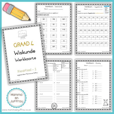 Graad 4 - WISKUNDE Werkkaarte KW1 TOT KW4