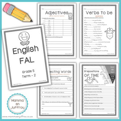 Graad 5 - English FAL Werkkaarte KW 2