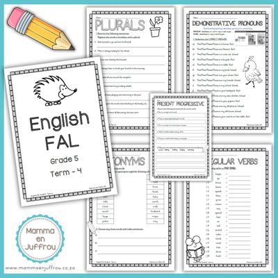 Graad 5 - English FAL Werkkaarte KW 4