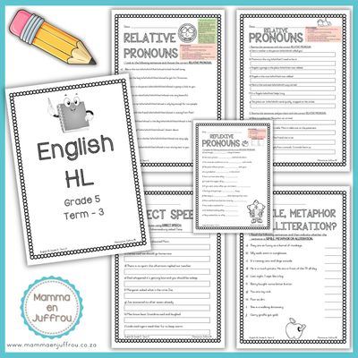 Graad 5 - English HL Werkkaarte KW 3