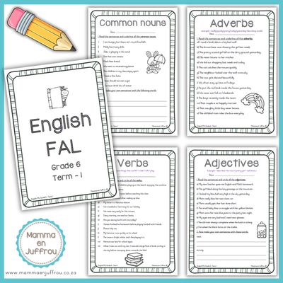 Graad 6 - English FAL Werkkaarte KW 1