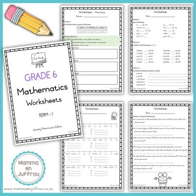 Graad 6 Wiskunde Kwartaal 1 Werkkaarte ENGELS