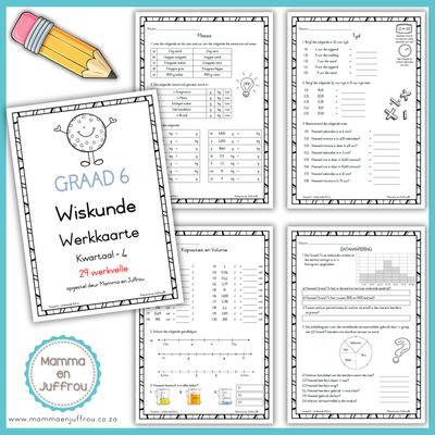 Graad 6 Wiskunde Kwartaal 4 Werkkaarte
