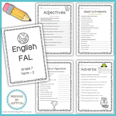 Graad 7 - English FAL Werkkaarte KW 2