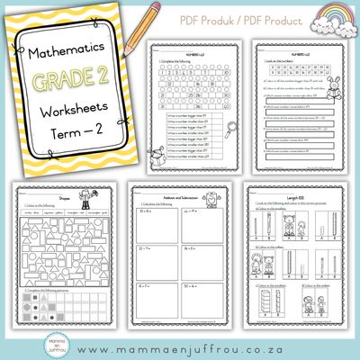 Graad 2 Wiskunde Werkkaarte KW2 ENGLISH VERSION
