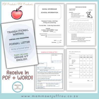 Grade 6 / 7 FORMAL LETTER (ENGLISH HL/FAL)