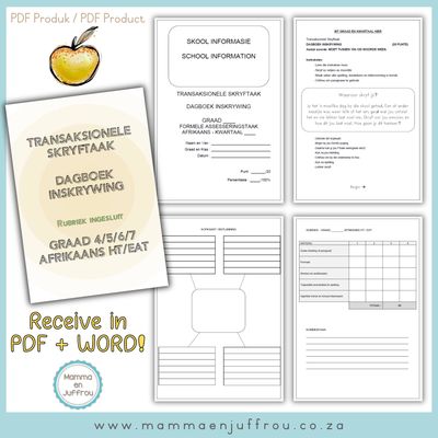 Graad 4/5/6/7 - Dagboek inskrywing