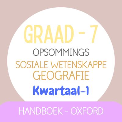 Graad 7 SW Geografie KW1 (OXFORD)