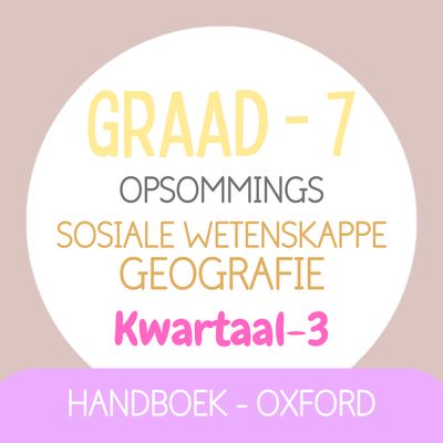 Graad 7 SW Geografie KW3 (OXFORD)