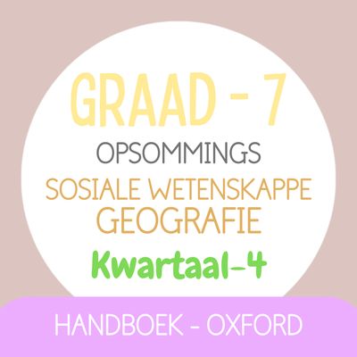 Graad 7 SW Geografie KW4 (OXFORD)