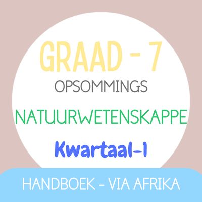 Graad 7 NATUURWETENSKAPPE KW1 (VIA AFRIKA)