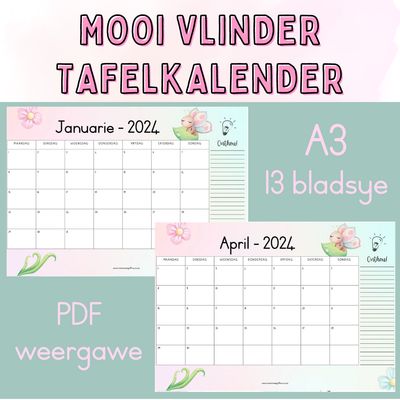2024 Tafelkalender - Mooi Vlinder