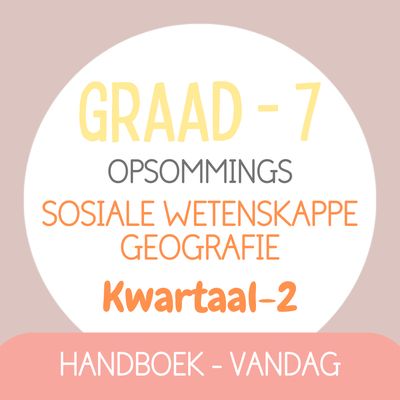 Graad 7 Sosiale Wetenskappe-Geografie KW2 (VANDAG)