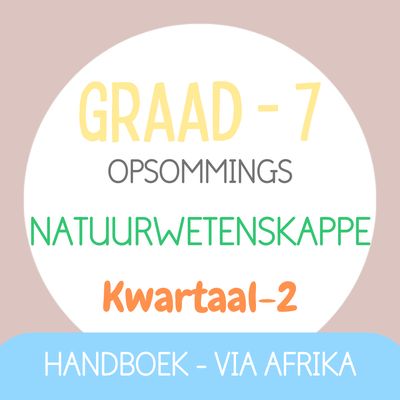 Graad 7 NATUURWETENSKAPPE KW2 (VIA AFRIKA)