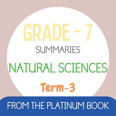 Grade 7 NS - NATURAL SCIENCES Summaries - Term 3 (PLATINUM)