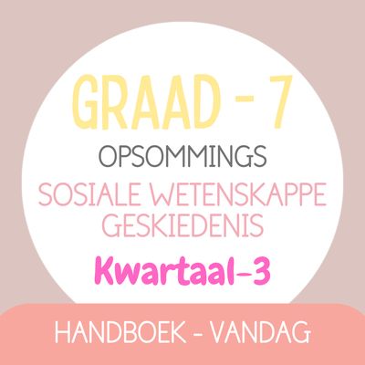 Graad 7 Sosiale Wetenskappe-Geskiedenis KW3 (VANDAG)