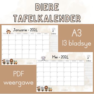 2024 Tafelkalender - DIERE