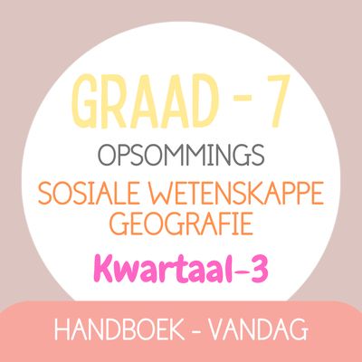 Graad 7 Sosiale Wetenskappe-Geografie KW3 (VANDAG)