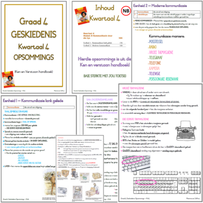 Graad 4 - Geskiedenis KW 4 (ken en verstaan)
