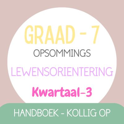 Graad 7 Lewensoriëntering KW3 (KOLLIG OP)