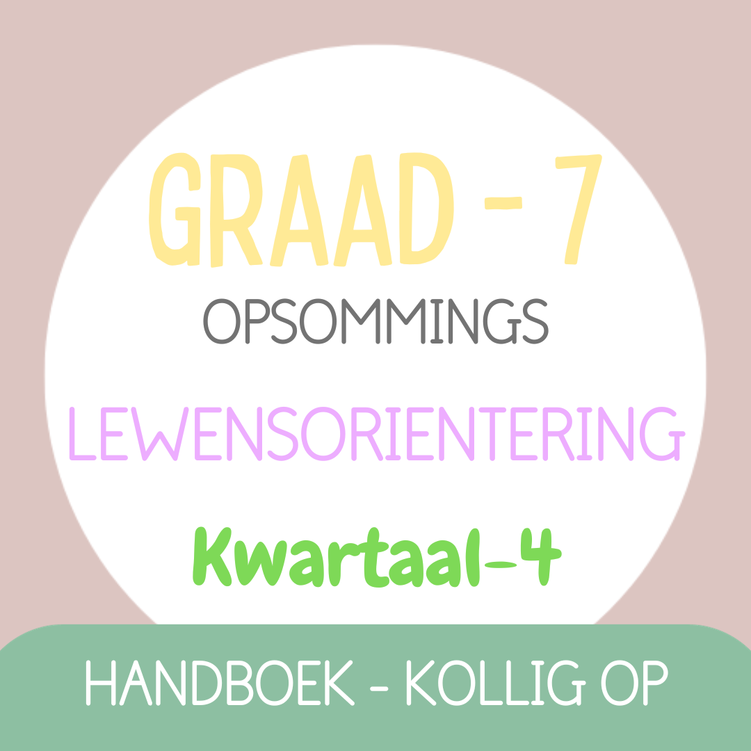 Graad 7 Lewensoriëntering KW4 (KOLLIG OP)