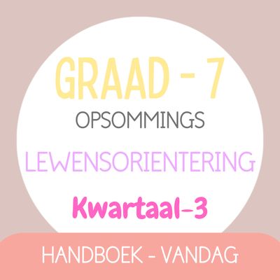 Graad 7 Lewensoriëntering KW3 (VANDAG)