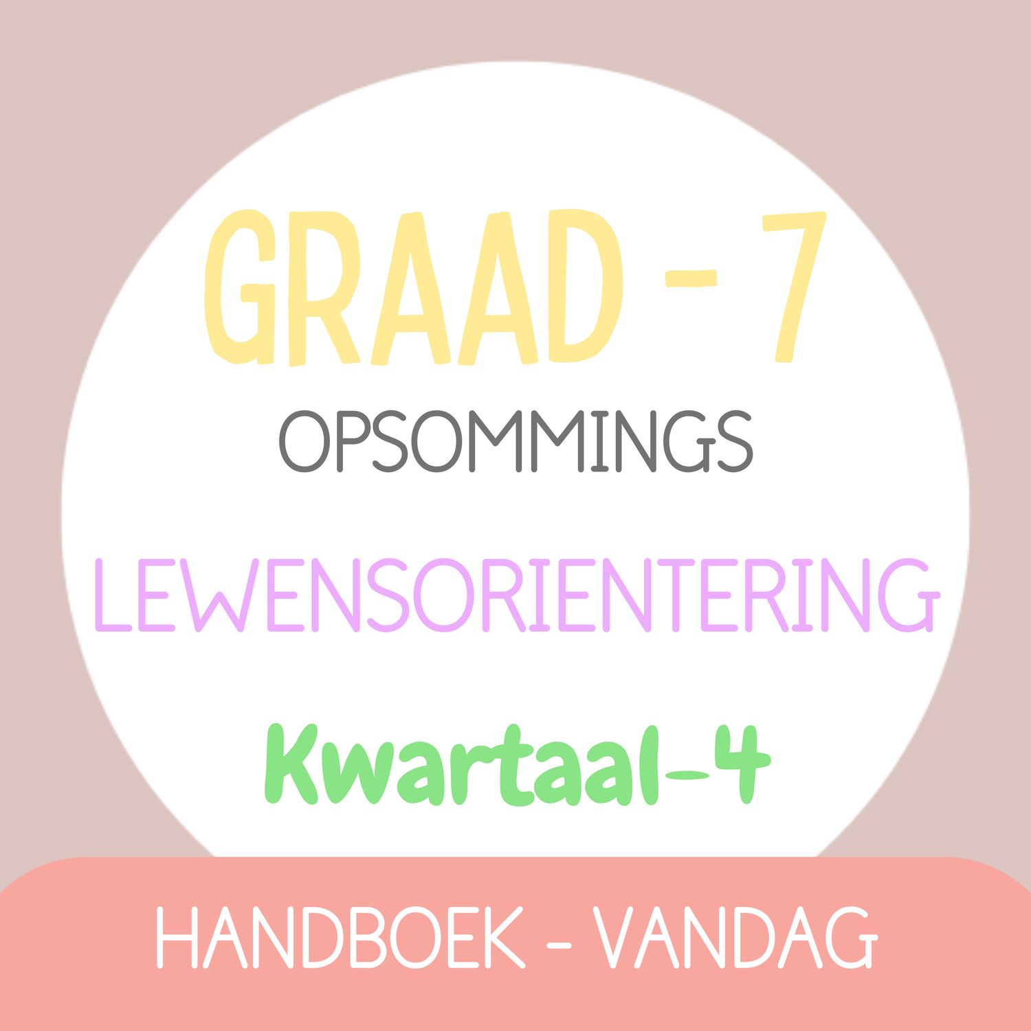 Graad 7 Lewensoriëntering KW4 (VANDAG)
