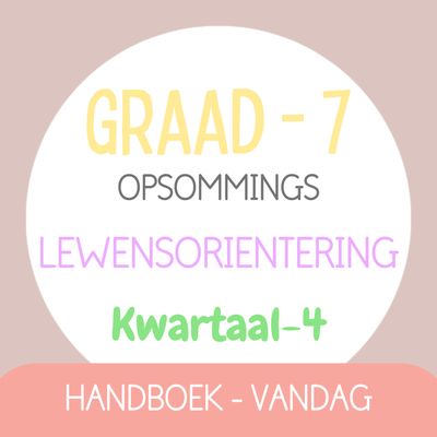 Graad 7 Lewensoriëntering KW4 (VANDAG)